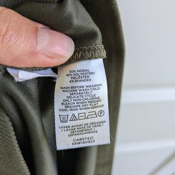 LOFT Pull On Culottes Women M Olive Soft Velvety Twill Wide Leg Cropped Pants - Picture 6 of 6